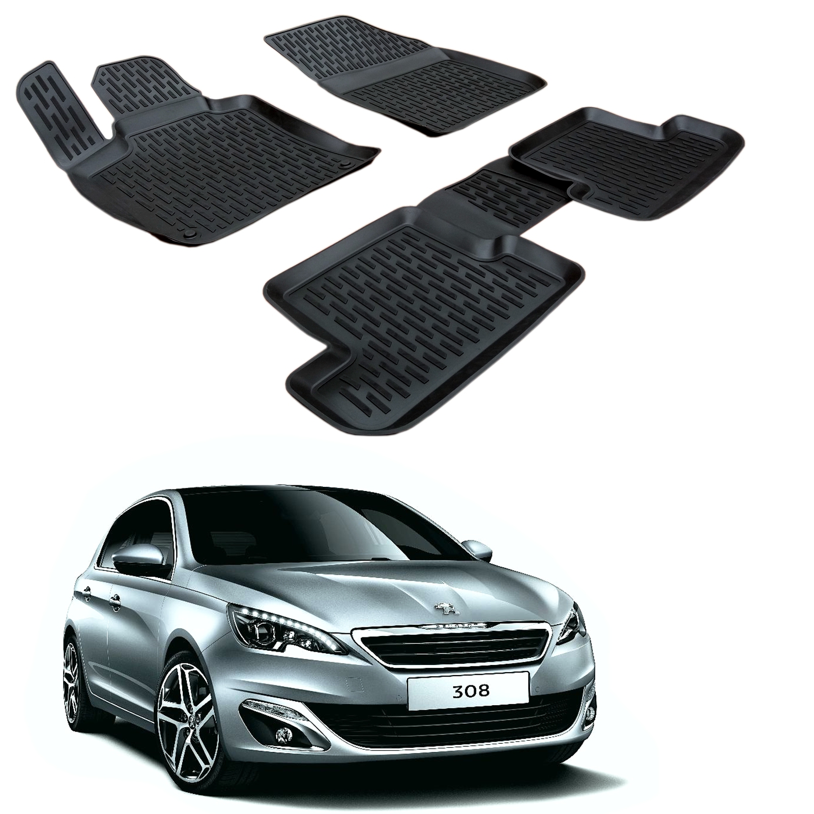 Gumové rohože 3DS SCOUTT Peugeot 308 2015-up