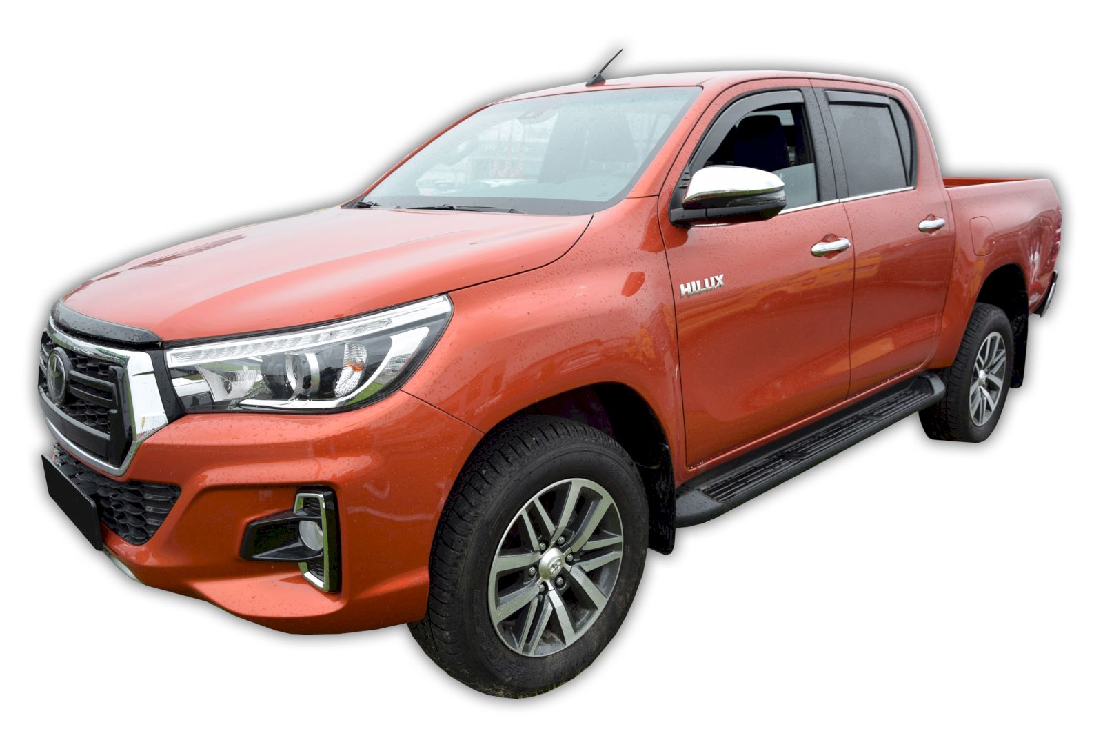 Okenné deflektory Toyota Hilux 4D 2016-up 4 ks predné+zadné